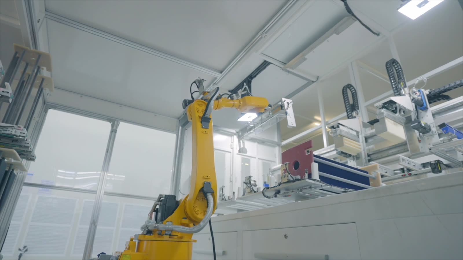 Robotic arm on an automated factory production line